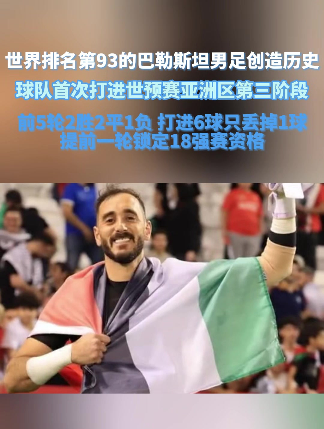 巴勒斯坦球队在亚洲比赛中获胜